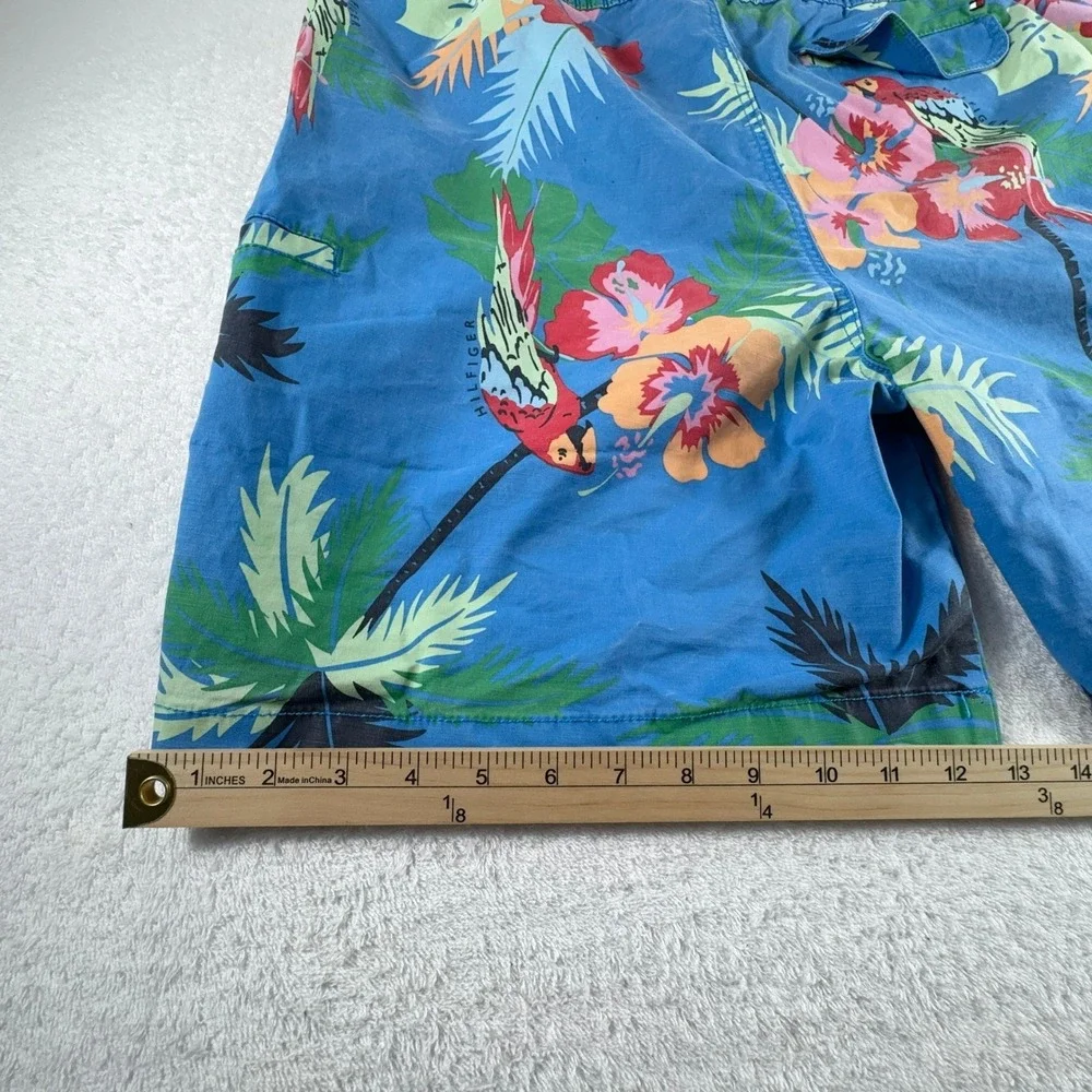 Tommy Hilfiger Shorts Mens 3XL Floral‎ Hawaiian Blue Tropical Drawstring 9
